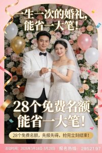 0元畅享轻奢婚礼堂!京都饭店28周年庆追加福利名额翻倍